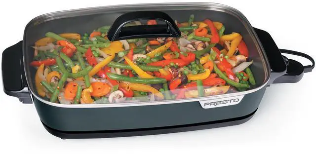 Alt view image 11 of 12 - 06858 16-Inch Slimline Electric Skillet with Glass Cover - Nonstick, Adjustable Temperature, Black