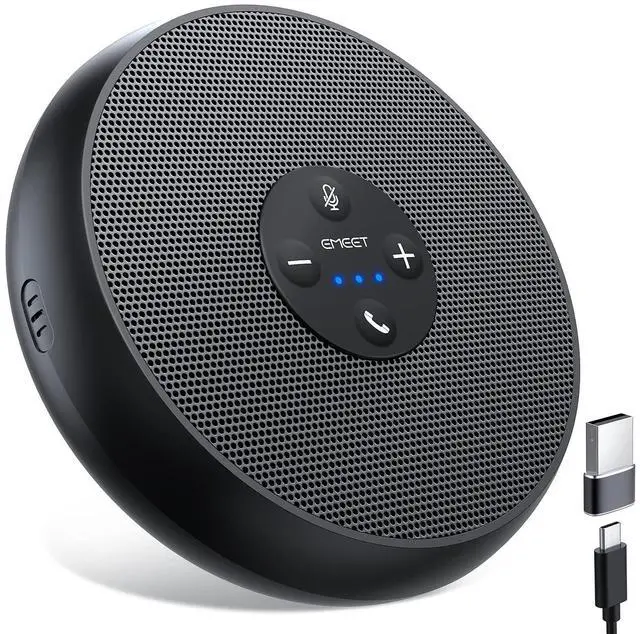 Alt view image 8 of 14 - USB Speakerphone, M1A Zoom Certified AI Mics 360°Voice Pickup USB Type C-A Plug&Play Computer Speakers with Microphone, Fast Mute Noise Reduction Echo Cancellation for 5-8 People for Zoom Teams
