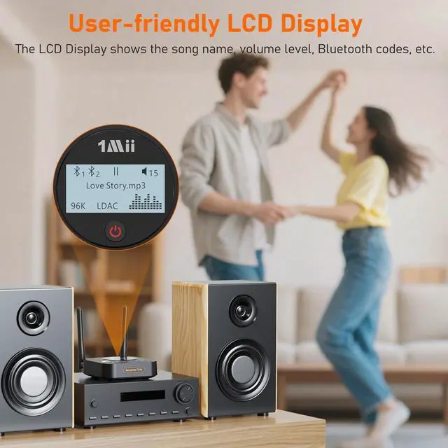 Alt view image 14 of 14 - B06Pro+ Hi-Fi Bluetooth 5.3 Audio Receiver, LDAC Hi-Res Wireless Audio Adapter for Home Stereo w/aptX HD Low Latency, LCD Display, Long Range, Volume Control, 3.5mm AUX Optical Coaxial