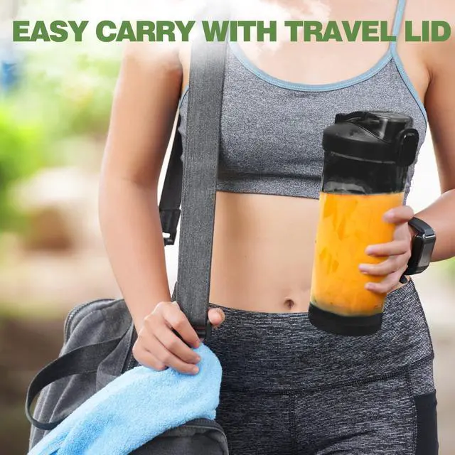 Alt view image 13 of 14 - Portable Blender, Shakes and Smoothies Waterproof 20 oz BPA Free Blender Cup and a Travel Lid. (Black, 20 oz)