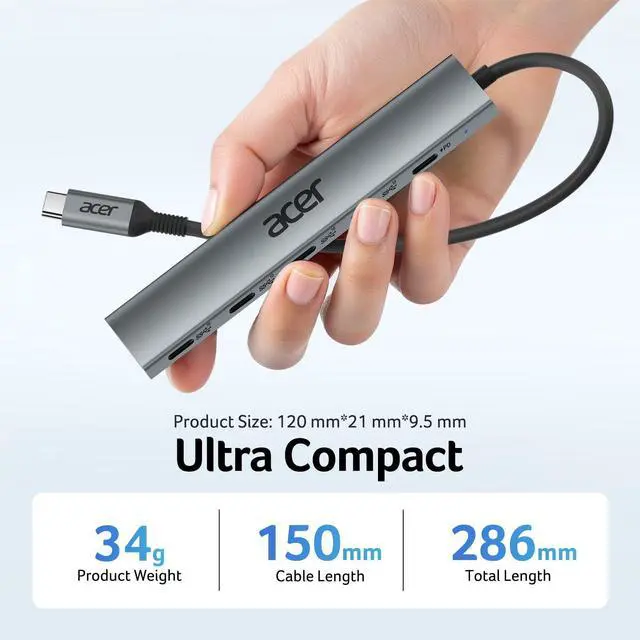Alt view image 13 of 14 - 10 Gbps USB C Hub, USBC Splitter with 4*USB C 3.2 and 100W PD Port, Fast Transfer Type-C Multiport Adapter Compatible with MacBook Pro/M2/M1, iPad, Surface Pro, XPSNo Video Output