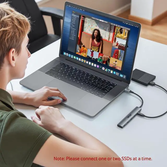 Alt view image 14 of 14 - 10 Gbps USB C Hub, USBC Splitter with 4*USB C 3.2 and 100W PD Port, Fast Transfer Type-C Multiport Adapter Compatible with MacBook Pro/M2/M1, iPad, Surface Pro, XPSNo Video Output