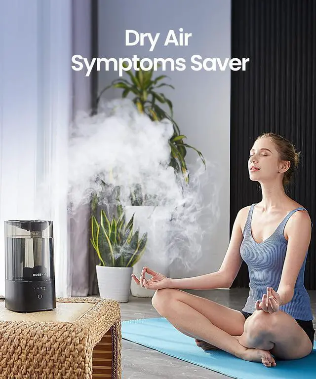 Alt view image 9 of 14 - Humidifiers for Bedroom, 2.0L Cool Mist Humidifier for Home Plant and Baby Nursery, Quiet Ultrasonic Humidifier with 360° Nozzle, Auto Shut-Off, Filterless, Black