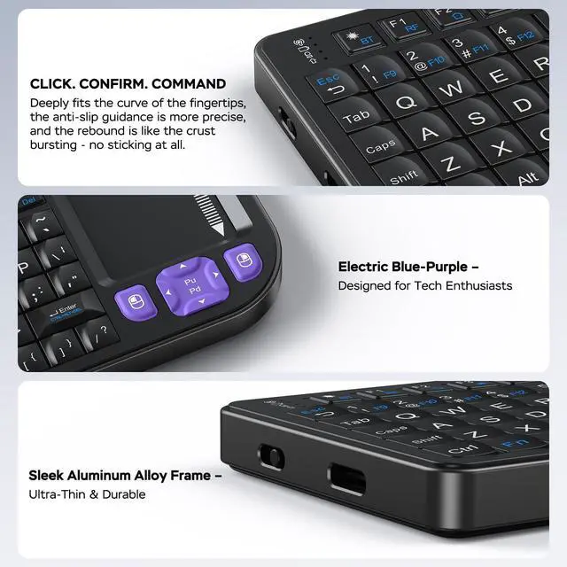 Alt view image 9 of 14 - All-in-One Bluetooth Keyboard with Touchpad Sturdy Aluminum Frame, Rechargeable & Portable Seamless Connectivity for iPad, Mac, PC The Perfect Companion for Smart Home, IT Tech & Field Service.