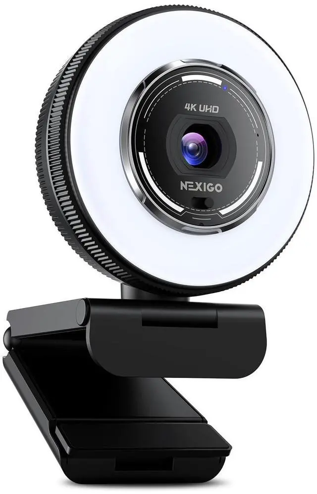 Alt view image 8 of 14 - N680E Pro 4K Webcam with Ring Light, PDAF Autofocus, 1080p 60FPS, Dual Noise-Canceling Mics, Privacy Shutter, USB Plug-and-Play for Zoom, Teams, Twitch, Google Meet