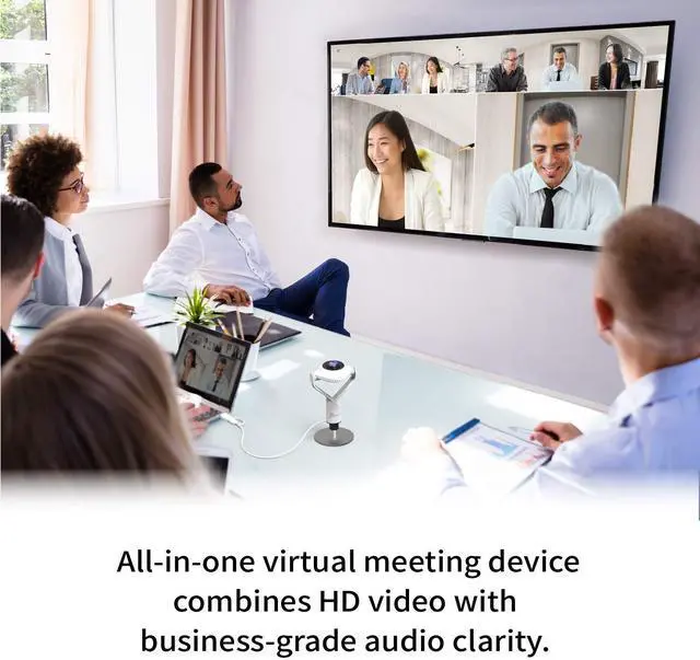 Alt view image 10 of 14 - 360 Degree All Around Meeting Webcam - 1080P HD Video Conference Camera with High Fidelity Microphone, USB-C | for Video Conferencing, Online Classes, and Collaboration (JVCU360)