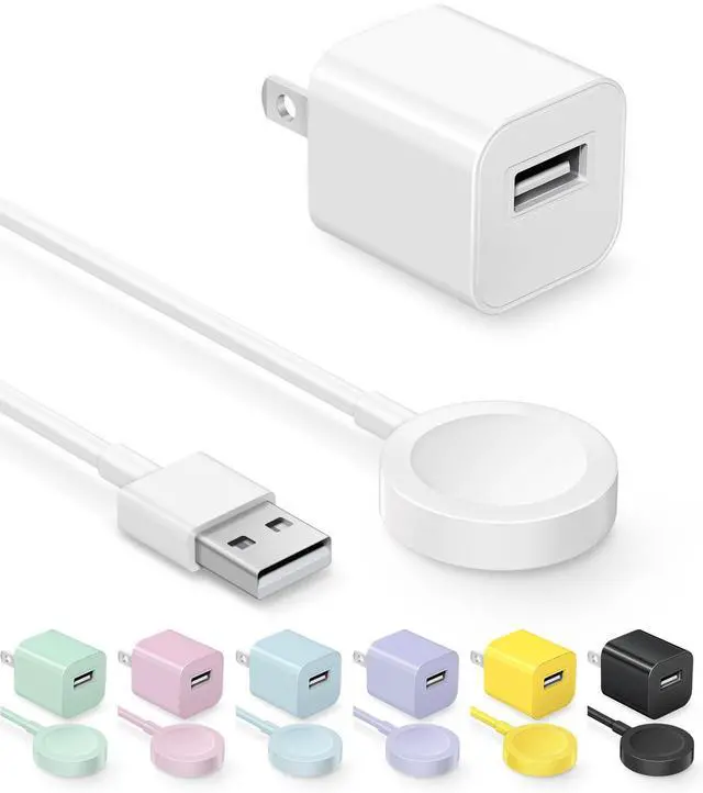 Alt view image 8 of 14 - Fast Charger for Apple Watch Charger, Magnetic iWatch Charger to USB A Cable 3.3FT with USB A Wall Plug Adapter for Apple iWatch Series Ultra/10/9/8/7/6/SE/5/4/3/2 (White)