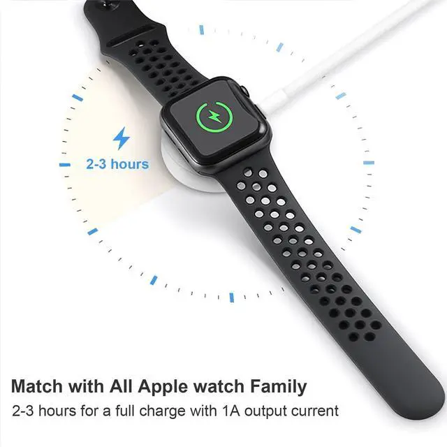Alt view image 14 of 14 - Fast Charger for Apple Watch Charger, Magnetic iWatch Charger to USB A Cable 3.3FT with USB A Wall Plug Adapter for Apple iWatch Series Ultra/10/9/8/7/6/SE/5/4/3/2 (White)