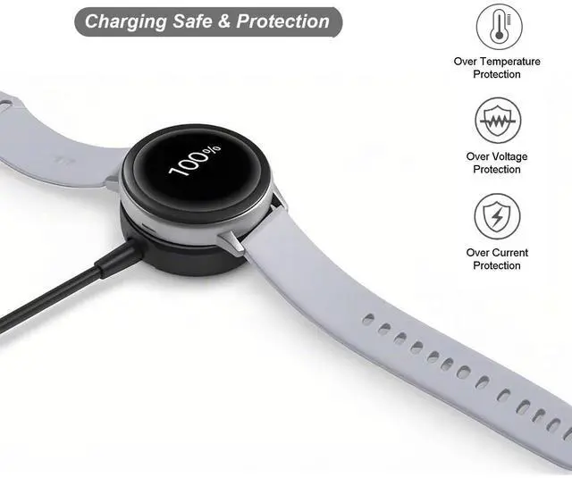 Alt view image 10 of 14 - for Samsung Watch Charger Galaxy Charger Fast Charging Compatible with Galaxy Watch 8/8 Classic/7/6/6 Classic/5/5 Pro/4/4 Classic/3/Active Ultra/Active 2 Adapter Magnetic Wireless Charging Cable 3.3FT