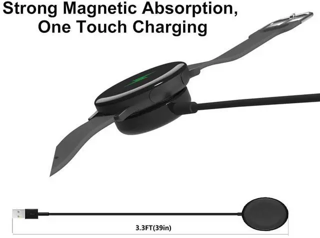 Alt view image 12 of 14 - for Samsung Watch Charger Galaxy Charger Fast Charging Compatible with Galaxy Watch 8/8 Classic/7/6/6 Classic/5/5 Pro/4/4 Classic/3/Active Ultra/Active 2 Adapter Magnetic Wireless Charging Cable 3.3FT
