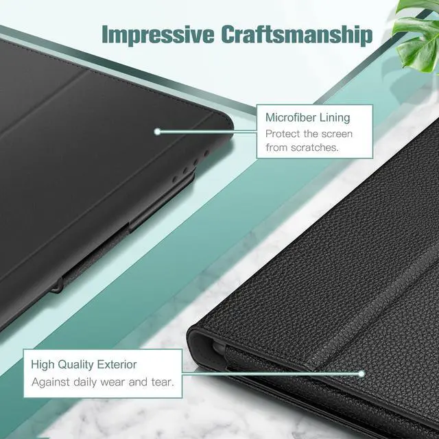 Alt view image 13 of 14 - Folio Case for All-New Amazon Fire HD 10 and 10 Plus Tablet (13th/11th Generation, 2023/2021 Release) - Slim Fit Standing Cover with Auto Sleep/Wake, Black