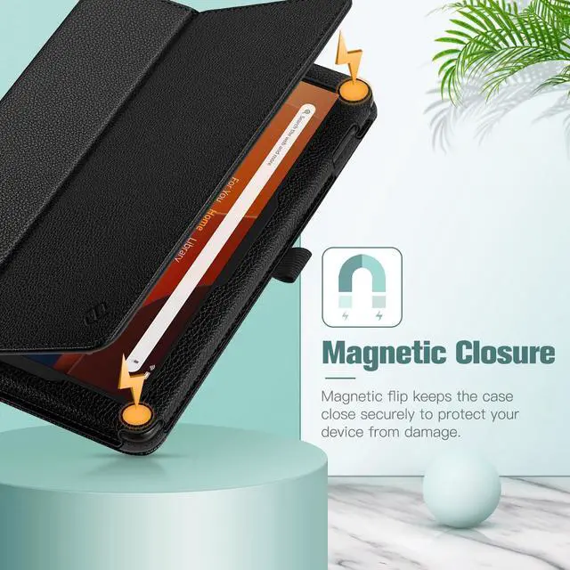 Alt view image 12 of 14 - Folio Case for All-New Amazon Fire HD 10 and 10 Plus Tablet (13th/11th Generation, 2023/2021 Release) - Slim Fit Standing Cover with Auto Sleep/Wake, Black