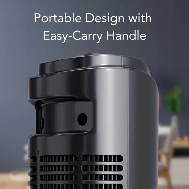Alt view image 12 of 14 - 32-Inch Oscillating Tower Fan Ultra-Slim Bladeless Design with 3 Speeds, 90° Wide Oscillation & Built-in Carry Handle Quiet Portable Standing Fan for Bedroom, Home, or Office, Black