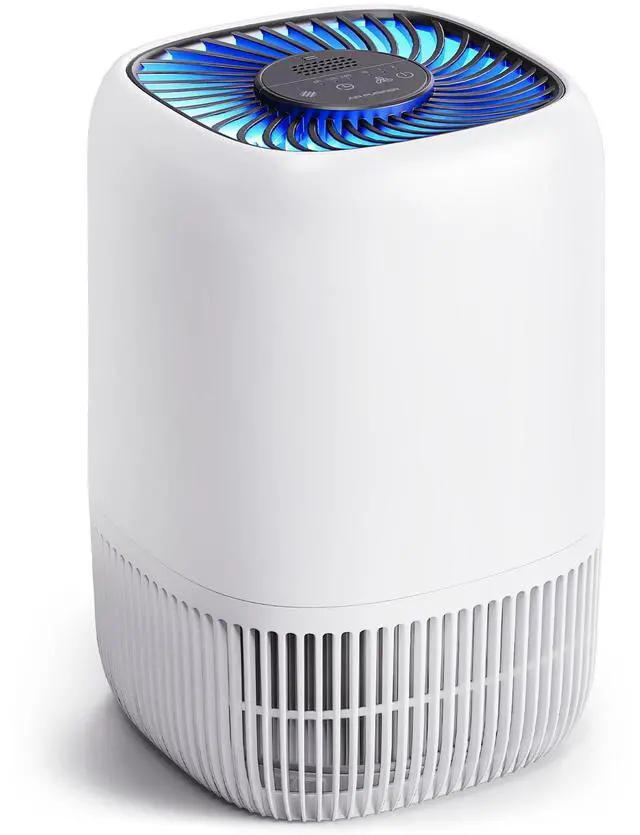 Alt view image 8 of 14 - Air Purifiers for Home with H13 Quiet HEPA Filter Up to 1076 Ft² for Pet Hair, Odors, Pollen, Smoke, Compact Air Cleaner with 3 Speeds, Timer, Aroma Quiet 360°Intake Filter, White