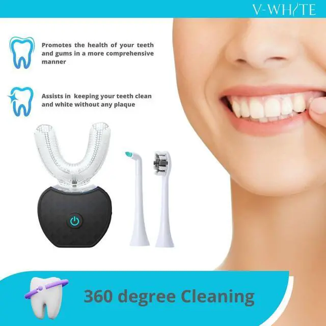 Alt view image 11 of 14 - Ultrasonic U-Shaped Toothbrush for Teeth Whitening, Electric Toothbrush For Adults - 360° Mouth Cleansing, Hands Free Gums Protection - Wireless Charging & LED Light -Waterproof IPX7 Certified