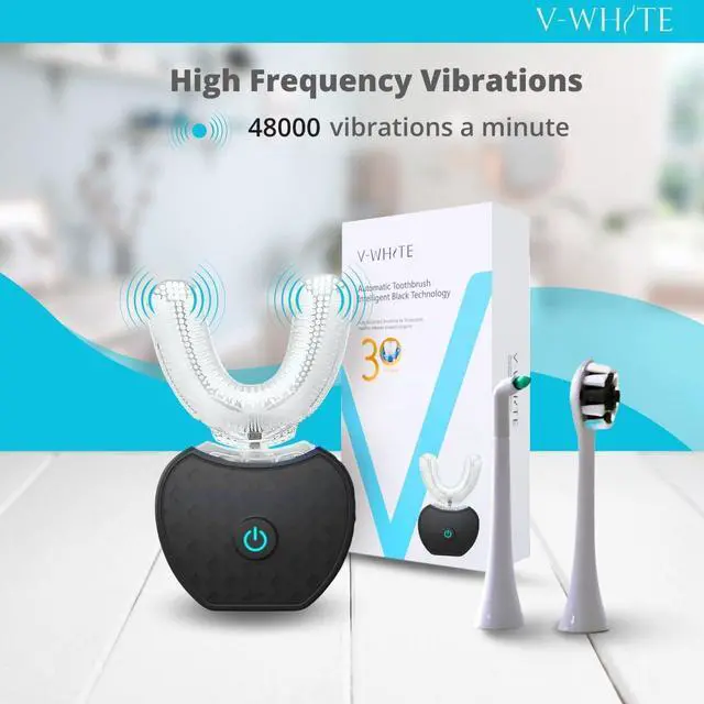 Alt view image 13 of 14 - Ultrasonic U-Shaped Toothbrush for Teeth Whitening, Electric Toothbrush For Adults - 360° Mouth Cleansing, Hands Free Gums Protection - Wireless Charging & LED Light -Waterproof IPX7 Certified
