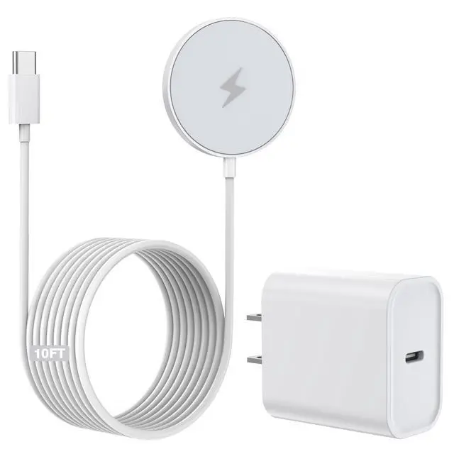 Alt view image 8 of 14 - 10FT Magnetic Wireless Charger,15W Fast Apple Mag-Safe Charger for iPhone 17/16/15 PD with USBC Apple Fast Charging Block 10Foot Quick Charge for iPhone 17/17 Air/17 16 15 Pro/Pro Max/14/13/12/AirPods