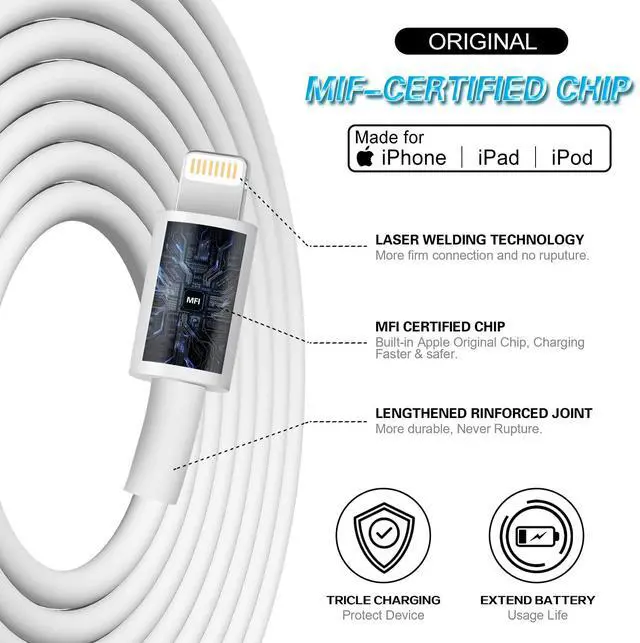 Alt view image 11 of 12 - iPhone 14 Super Fast Charger,Dual Port USB C Chargers,iPhone Charger Fast Charging Block,Quick Apple USB C Wall Adapter Plug,2Pack Type C Lightning Cable For iPhone 14/13/12/11/ProMax/MiNi/XR/SE/8Plus