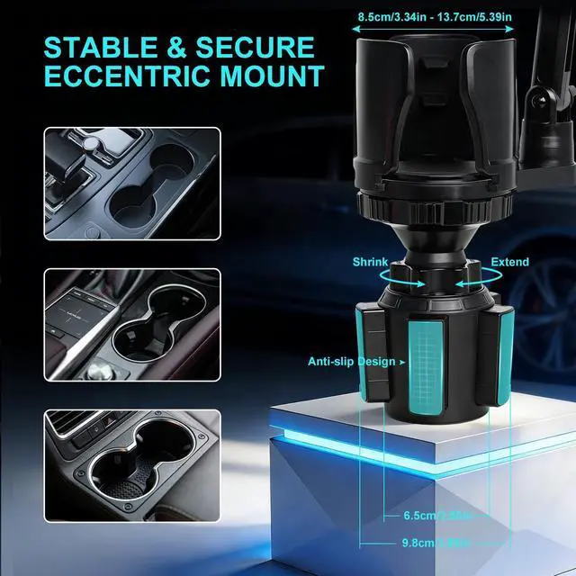 Alt view image 13 of 14 - 2026 New Magnetic Cup Holder Phone Charger 360° Rotation Adjustable Wireless Phone Mount for iPhone 1217 & Android, Fast Charging Car Holder