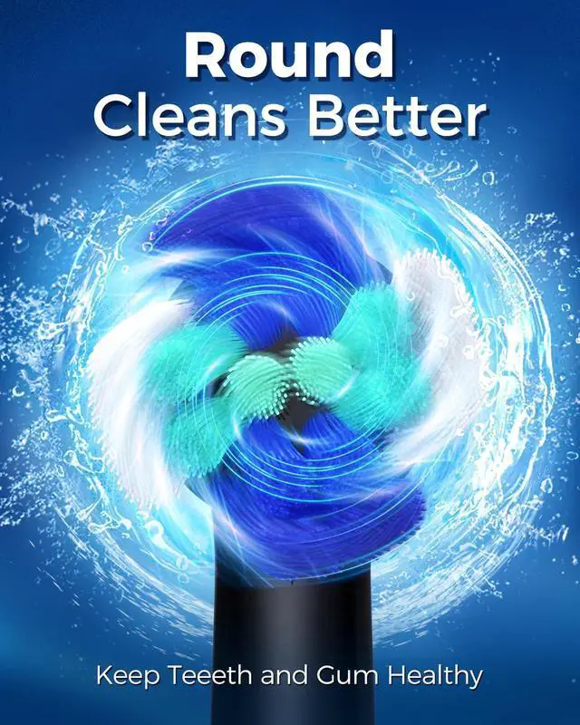 Alt view image 9 of 14 - Rotating Electric Toothbrush for Adults with 8 Brush Heads (2 Types), 4 Modes Deep Clean Electric Toothbrush with Rechargeable Power and 2 Min Smart Timer (1- Black, p1)