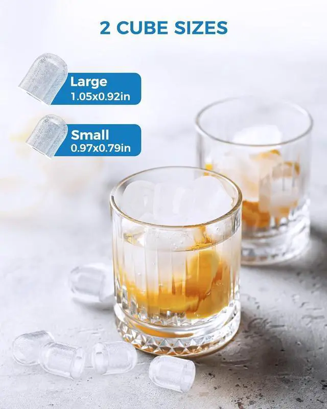 Alt view image 9 of 14 - Countertop Ice Maker Portable Ice Machine with Handle,Self-Cleaning Ice Makers, 26Lbs/24H, 9 Ice Cubes Ready in 6 Mins for Home Kitchen Bar Party (White)