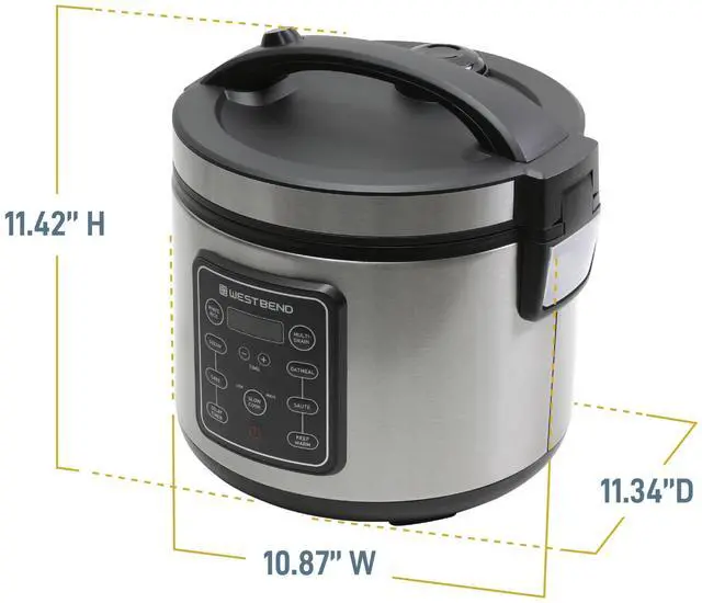 Alt view image 14 of 14 - Rice & Grain Multi Cooker Programmable with 9 Preset Functions, Features Delay Start and Keep Warm Functions and Steam Basket, 20 Cups Cooked (10 cups uncooked), Stainless Steel