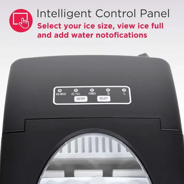 Alt view image 14 of 14 - EFIC128AMZBLK Compact Countertop Ice Maker, 26 lb per Day, Black