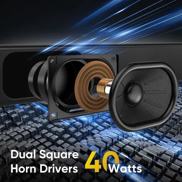 Alt view image 10 of 12 - Sound Bar for Smart TV, Soundbar for TV with Bass Reflector and Easy Set up, Home Audio Surround Sound System for TV PC Projector, Wall Mountable