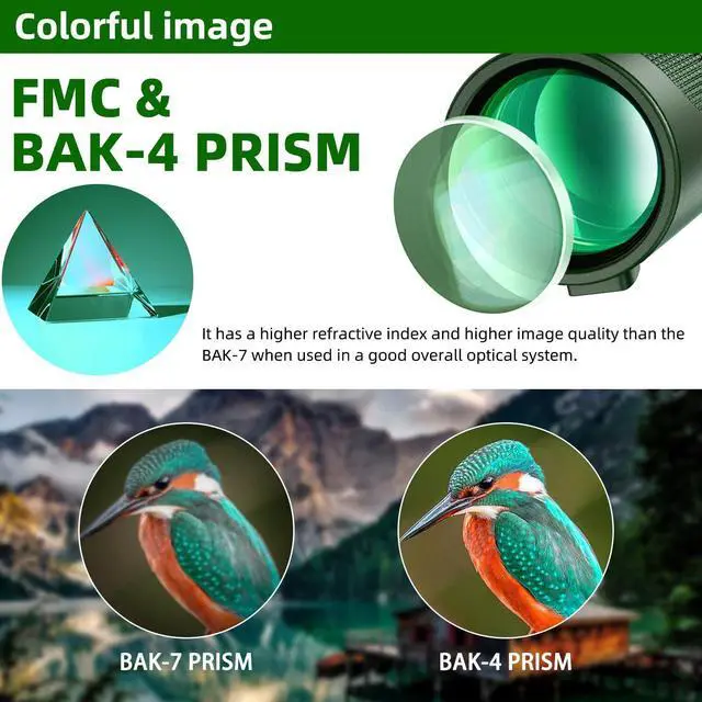 Alt view image 10 of 14 - 40X60 Monocular Telescope, High Power Monocular for Adults with Phone Adapter& Tripod& Hand Strap, Low Night Vision Monocular, Equipped with BAK4 Prism for Bird Watching and Traveling Concert
