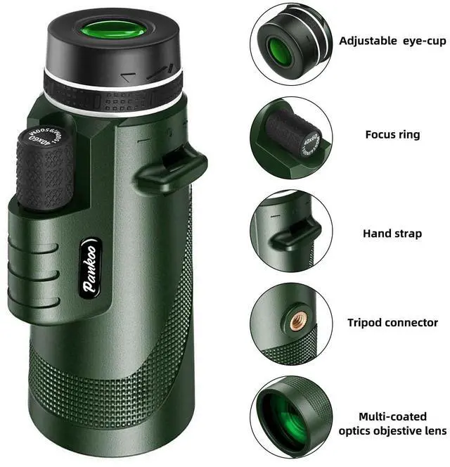 Alt view image 13 of 14 - 40X60 Monocular Telescope, High Power Monocular for Adults with Phone Adapter& Tripod& Hand Strap, Low Night Vision Monocular, Equipped with BAK4 Prism for Bird Watching and Traveling Concert