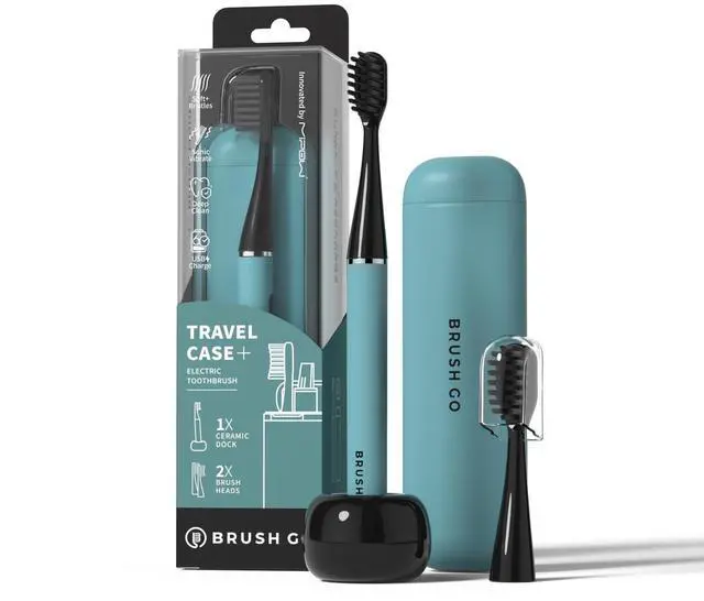 Alt view image 8 of 14 - Slim Pro i4 Electric Toothbrush Rechargeable Smart Ultra Sonic 3 Modes Magnetic Travel Case &Ceramic Dock, 60Day Long Battery Soft Bristles 2Heads IPX7 Waterproof,Color-(Blue)