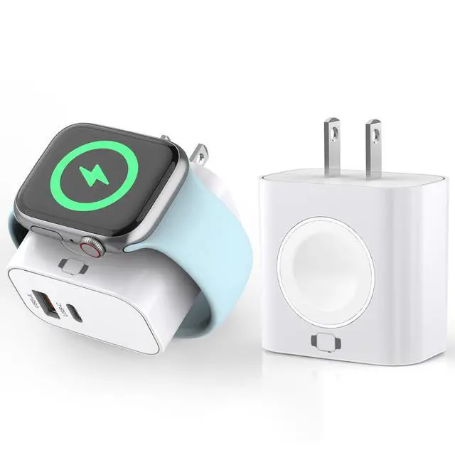 Alt view image 8 of 14 - for Apple Watch Charger,Wireless Magnetic for Apple Watch Charging,2Pack 23W Dual Port(USB-C+USB-A)Fast Wall Charging Block Travel Plug iWatch Charger for iWatch 11/Ultra/SE/10/9/8/7/6,iPhone 17/16/15
