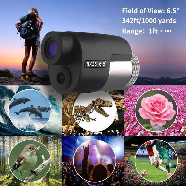 Alt view image 12 of 14 - 8x25 High Definition Monocular Telescope, Close Focus 1 ft, Fully Multi Coated Optical Lens BAK4 Prism, Mens Gift Wide View Monocular for Bird Watching Travel Sports Events