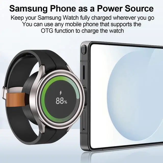 Alt view image 12 of 14 - for Samsung Watch Charger for Samsung Galaxy Watch 8 7 Ultra 6 5 4 Watch8 Classic 3.5W Magnetic Portable Galaxy Smartwatch Charger USB C Smartwatch Fast Wireless Charging Travel with USB A Adapter