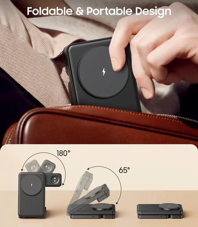 Alt view image 12 of 14 - 3 in 1 Magnetic Foldable Wireless Charger for Samsung, Fast Mag-Safe Charging Station for Galaxy S26 S25 S24 Ultra Plus/Z Fold/Z Flip 7/6/5, Charger Stand for Galaxy Watch Ultra /8/7/6/5/Pro, for Buds
