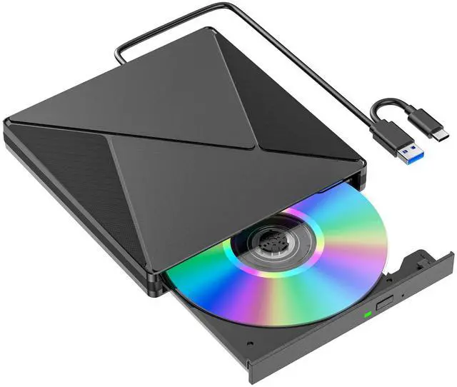 Alt view image 8 of 14 - DVD Player for Laptop, External CD Drive for Mac, USB 3.0 USB C Portable CD Burner External Disk Drive, DVD Reader Writer ROM Drive Compatible with Laptop Desktop Mac,Windows 10/8/7 Linux