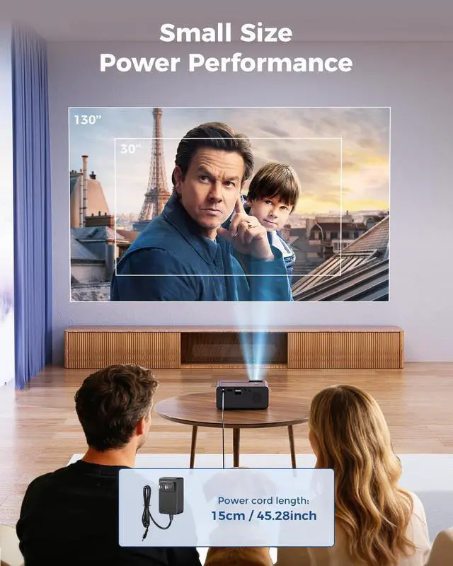 Alt view image 13 of 14 - Mini Projector, Upgraded Full HD 1080P Support Video Projector, Portable Small Movie Projector, Compatible with iOS/Android/Windows/TV Stick/Box/USB/HDMI
