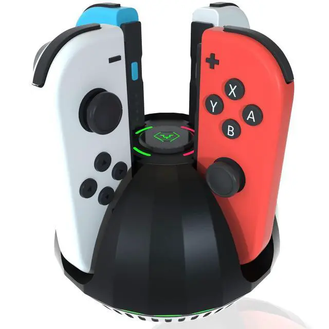 Alt view image 8 of 14 - Switch Controller Charging Dock for Nintendo OLED Joycon, Charger Station with Switch 1 JoyCon, 4 in 1 Joycon Charging Dock for Joy Con with LED Indication and USB Type-C Charger Cable