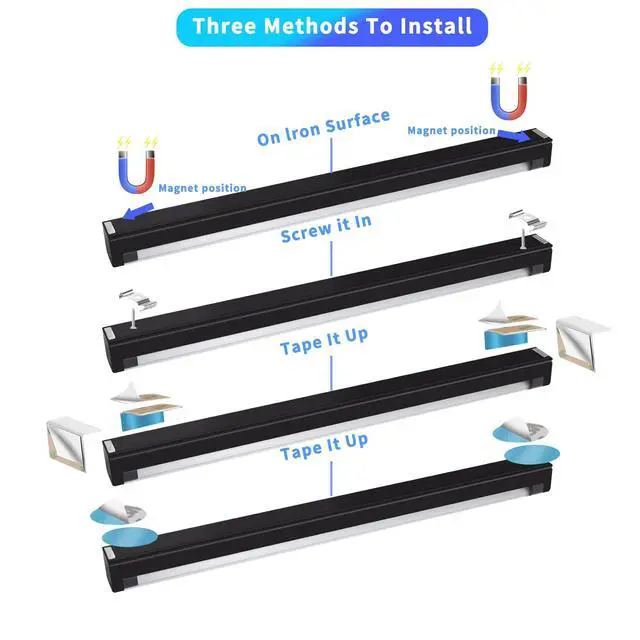 Alt view image 9 of 14 - Black Light Bar 10W 1ft LED Blacklight for Fluorescent Tapestry Poster Body Paint Glow Party UV Strip Lights for Cabinet and Display Magnetic 2 Pack