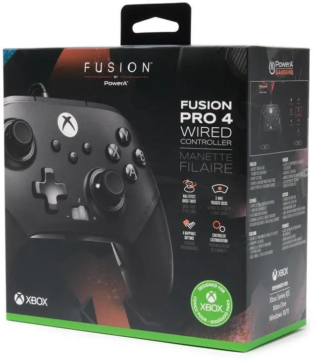 Alt view image 9 of 14 - FUSION Pro 4 Wired Controller for Xbox Series X|S, adjustable height thumbsticks, hall effect thumbsticks, mappable buttons, officially licensed, works with Xbox One and Windows 10/11