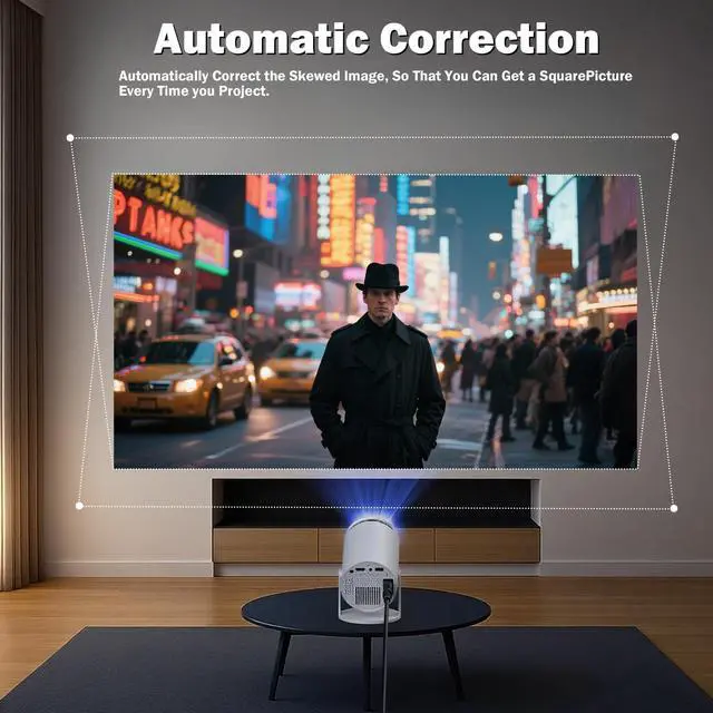 Alt view image 10 of 14 - Mini Projector Support 1080P, 200 Ansi Outdoor & Home Movie Portable Projector with Wifi6 and 5.0 Bluetooth, Automatic Keystone Correction, 180°Rotatable, Compatible with HDMI USB PC Laptop