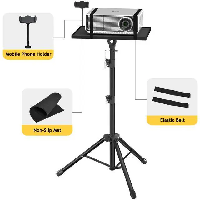 Alt view image 11 of 14 - Projector Stand Tripod - Laptop Tripod Projector Stand Adjustable Height 22 to 47 Inch, Projector Tripod Stand, Tripod for Porjector, Projector Stand for Outdoor Movies