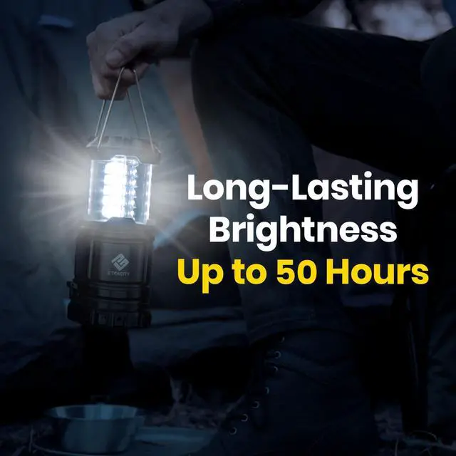 Alt view image 11 of 13 - Lantern Camping Essentials Lights, Led Flashlight for Power Outages, Battery Operated Lamp for Emergencies, Survival Gear, Hurricane Preparedness Items, Water Resistant, 2 Pack, Black