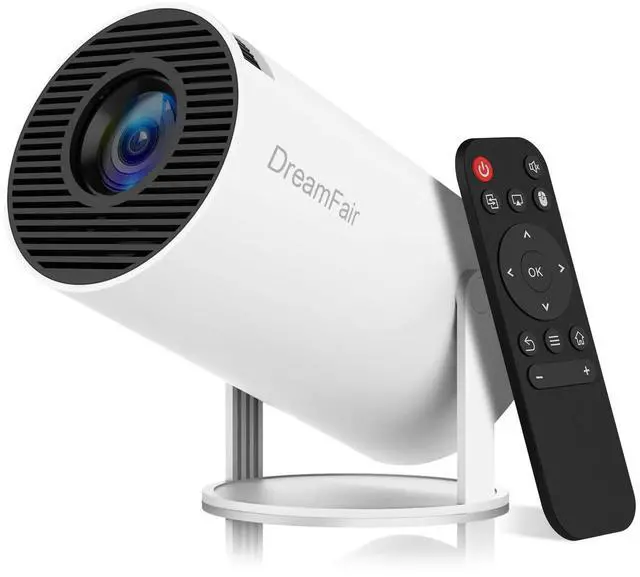 Alt view image 8 of 14 - Mini Projector, Support 4K 1080P Portable Projector with Dual Band WIFI6 5G Wireless 5.2 Bluetooth Android 11, 200 ANSI Lumens, 180° Rotatable, Auto Keystone Correction,35"-130" Screen Video Projector