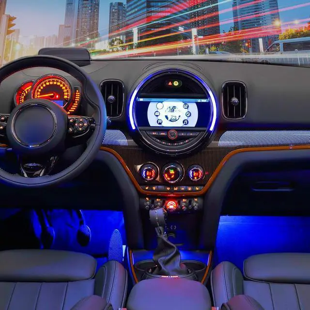 Alt view image 14 of 14 - 48 LEDs DC 5V Multicolor Music Car Strip Light Under Dash Lighting Kit with Sound Active Function and Wireless Remote Control, 2 Years Warranty, 4PCS USB Interior Lights