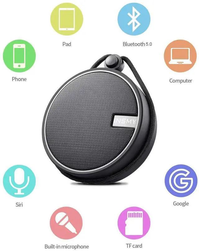 Alt view image 14 of 14 - C12 IPX7 Waterproof Shower Bluetooth Speaker, Portable Small Speaker, Speakers Bluetooth Wireless Loud Clear Sound Support TF Card Suction Cup for Kayak Canoe Beach Gift (Black)