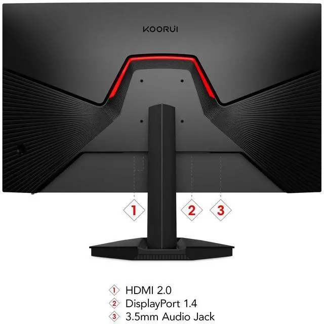 Alt view image 4 of 6 - KOORUI 27" 1440p 240Hz,WQHD 2560 x 1440 PC Computer Monitor 1ms, Adaptive Sync, HDR10, DCI-P3 90%, DisplayPort, HDMI, Tilt Adjustability, Black - GN05