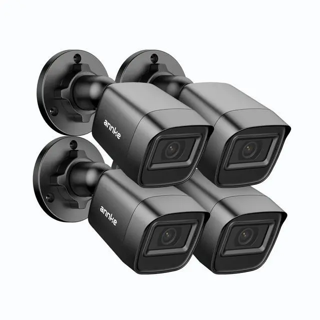 Main image of ANNKE 2MP Wired Security Camera, 1080P (1920X1080) HD TVI Add-on Outdoor CCTV Bullet Cameras, 100ft Night Vision, 3.6mm Lens, IP67 Weatherproof for Home & Business Surveillance, 4 Pack, Black