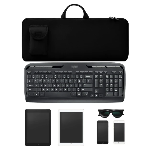 Alt view image 2 of 7 - Keyboard Sleeve for Logitech MK335 Quiet Wireless Keyboard and Mouse Combo | Neoprene Mouse Pouch and Cable Storage Bag,Travel Case for AULA S99 Gaming Keyboard (Bag Only)