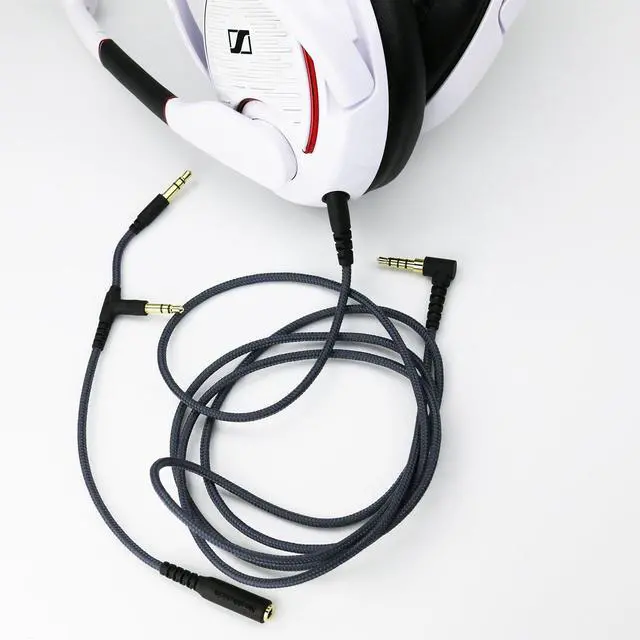 Alt view image 4 of 7 - Replacement Audio Cable Compatible with Sennheiser Game ONE, Game Zero, PC373D, GSP350, GSP600, GSP500 Gaming Headsets 2m/6.6ft